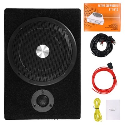 8'' ultradünn Bass Box Aktiv Subwoofer Kompakt Lautsprecher Auto Untersitz DE