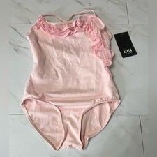 NWT Bloch Girls Frill Front Cami Leotard petal pink size 8-10