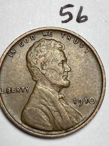 1910 (P) LINCOLN WHEAT CENT, "EXTREMELY FINE" condition #56