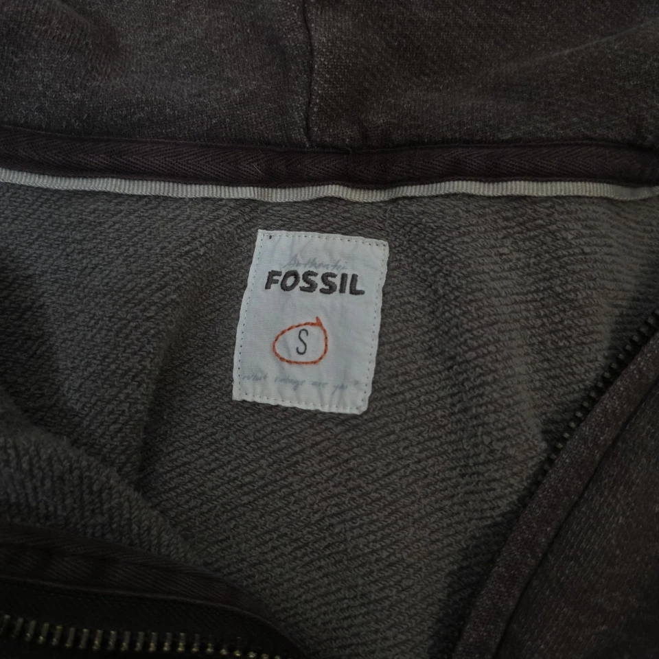 Sudadera con capucha Fossil media cremallera y2k talla pequeña Foto 4 de 4