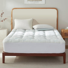 Ultra Soft Bamboo Mattress Topper, Cooling Pillow Top, Queen Size 60x80