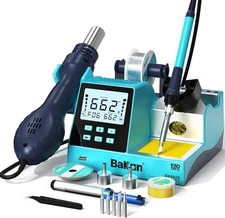 2 in1 Soldering Iron Hot Air Rework Station,Digital Soldering Welding Iron Kit