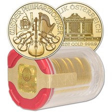 Empty Official Gold Vienna Philharmonic 1/4oz Coin Tube (Holds 20 Coins)