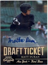 2011 Playoff Contenders Matt Duran (Yankees) Draft Ticket Auto Card No. DT2