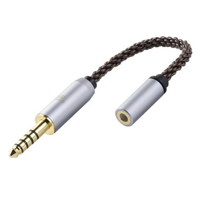 4.4MM Male To 3.5MM Female Adapter Cable 5U 24K Gold-Plated 8 Strand 2.7 Inch