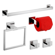 LANC 5-Piece Bathroom Hardware Set Stainless Steel Towel Bar Towel Hooks