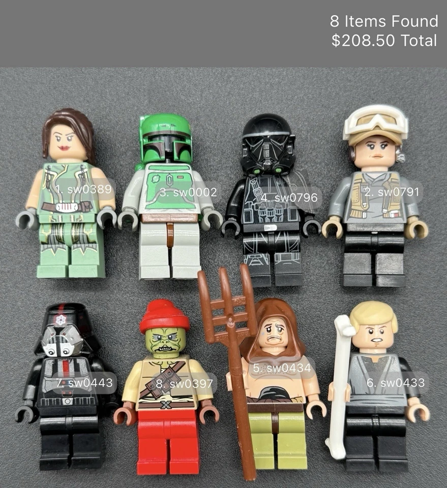 LEGO Star Wars Lote de Minifiguras TORSO GRIETAS Boba Fett, Jyn Erso y Más Foto 3 de 3