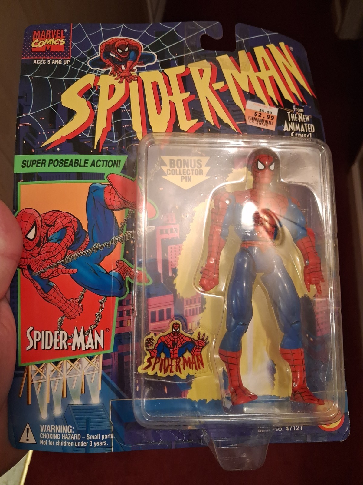 1994 Spider-Man The Animated Series Sealed Poseable Action Figure Toy Biz Marvel