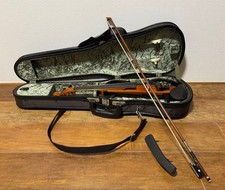 YAMAHA Silent Violin SV-100 Electric Fiddle Practice Set Soft Case Bow Brown