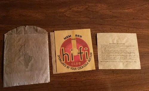 Vintage Coca-Cola Hi-Fi Club Membership Decal MINT CONDITION!