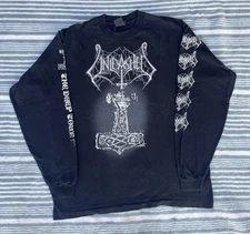 Vintage 1993 Unleashed Shadows In The Deep Tour Death Metal Band Longsleeve XL