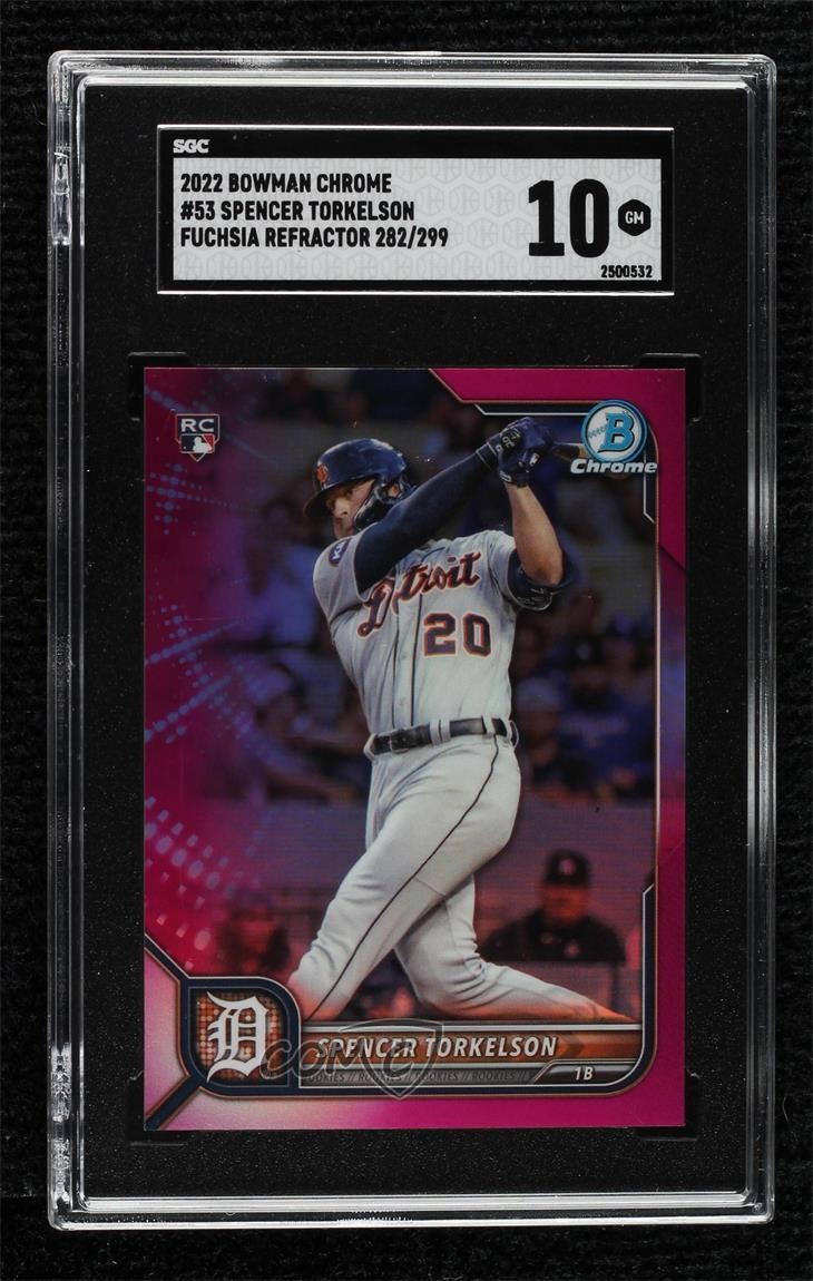 2022 Bowman Chrome Fuchsia Refractor /299 Spencer Torkelson #53 SGC 10 GEM 1i3i