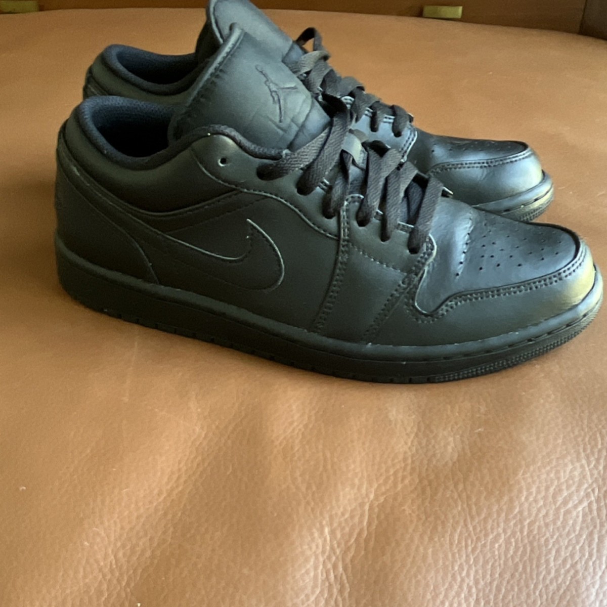 Jordan Air Jordan 1 Low Triple Black 553558-093 Leather Men's