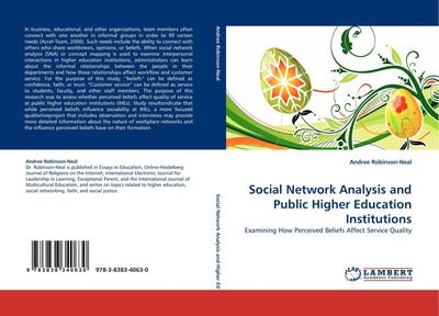 Social Network Analysis and Public Higher Education Institutions Andree Robinson
