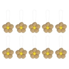 10 Pcs Craft Felt Flowers, Felt Hanging Ornaments, Khaki