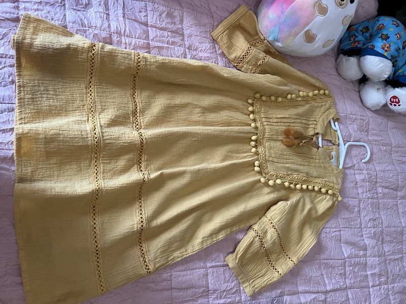 Chelsea & Violet Girls Size Small Yellow/mustard Peasant Dress