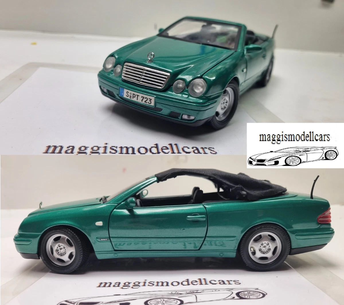 VOITURE MINIATURE AU 1/18: MERCEDES 280 SL cabriolet rouge de ANSON, sans boîte. EUR 26,00 - FR