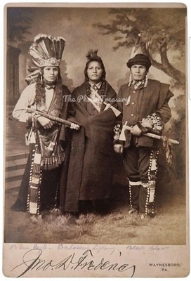 CABINET CARD NATIVE AMERICANS BLUE EAGLE BEARS CLAW LIGHTENING PENNSYLVANIA