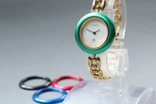 [Near MINT] Vintage GUCCI Change Bezel 1100-L 4Color bezel Gold Qz Women’s Watch