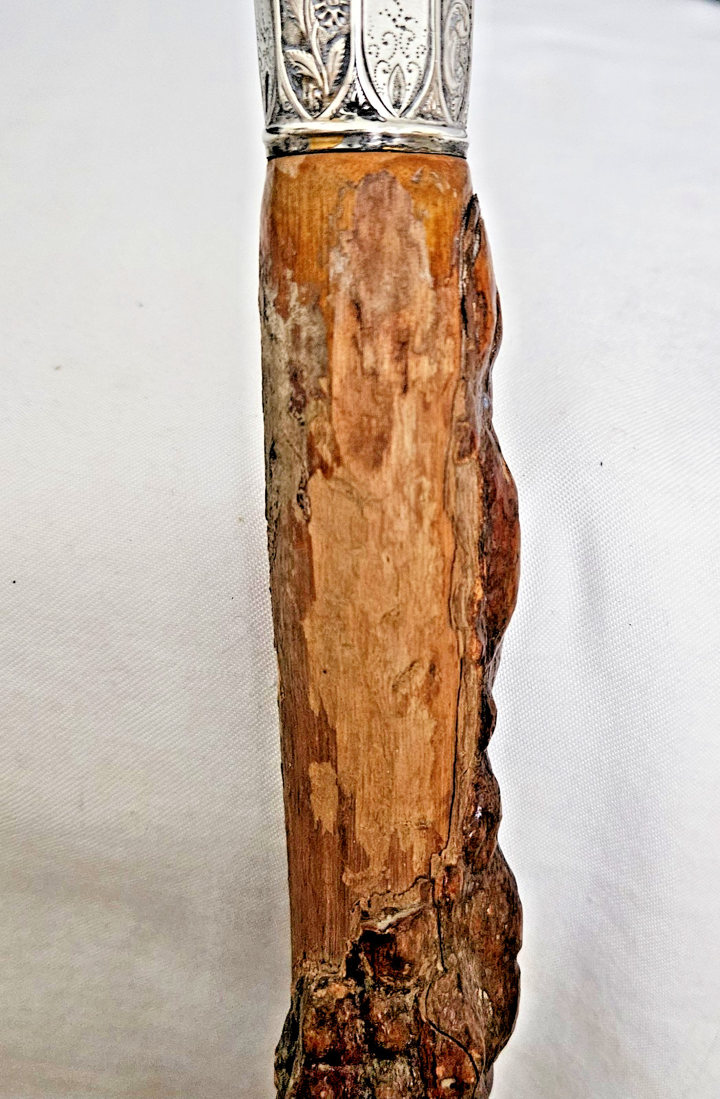ANTIQUE CHASED SOLID SILVER WALKING STICK - DATED… - image 10