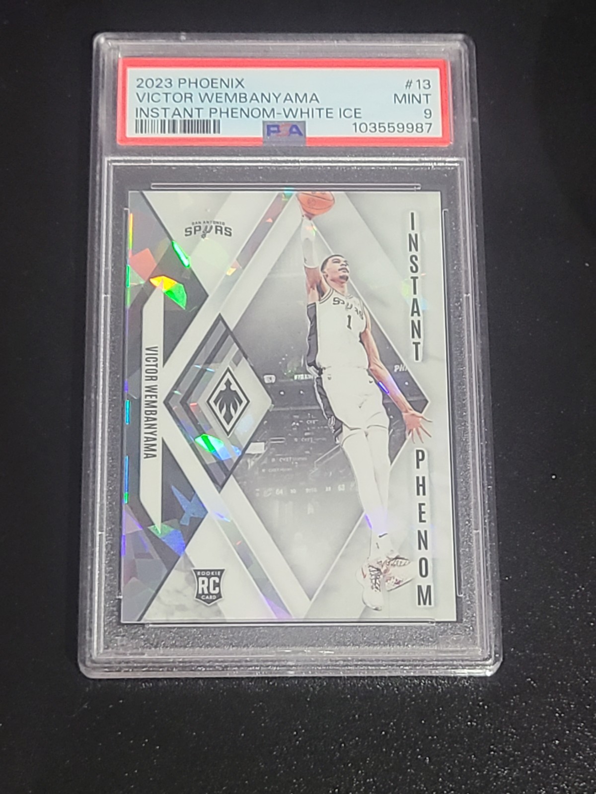 2023 Victor Wembanyama(RC) Phoenix Instant Phenom-White Ice ##/125  PSA 9