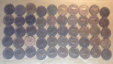 50 Old Bronze Great Britain UK Farthing Coins All Cleaned 1937-1952 George VI