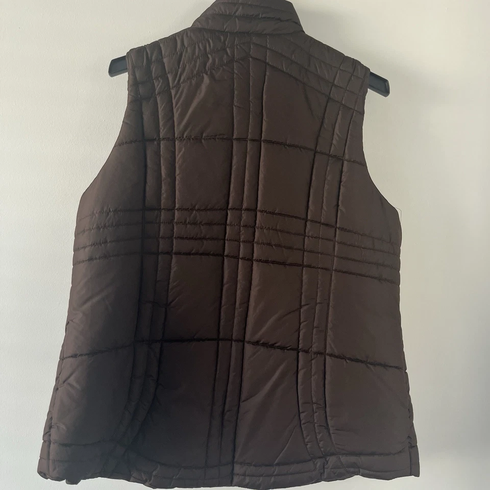 Chaleco para mujer Faded Glory chocolate marrón con bolsillos talla extra grande 16 Foto 3 de 4