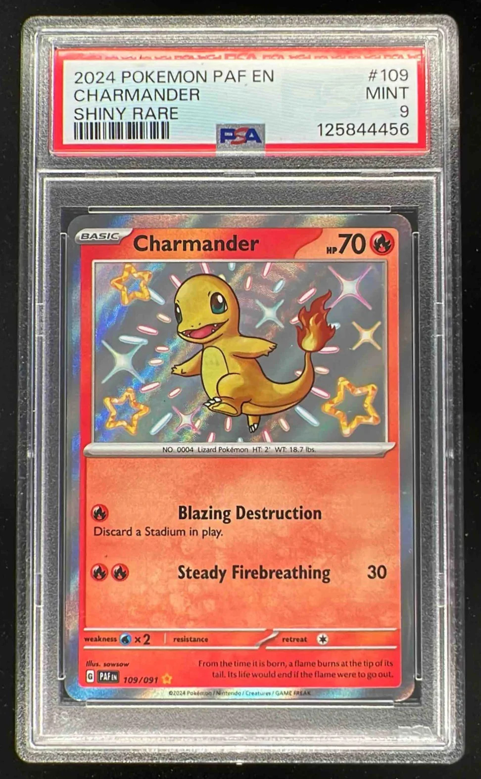 2024 Pokemon SV Paldean Fates - PAF EN #109/091 Charmander PSA 9