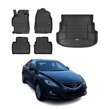 OMAC Fußmatten & Kofferraumwanne Set für Mazda 6 GH Kombi 2007-2012 Gummi 5x