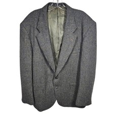 Vintage Woolrich Men's Wool Blend Blazer Sport Coat Gray Houndstooth Size L