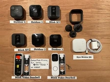 Blink Security System 8 Cameras Total + XR Sync Module Working 