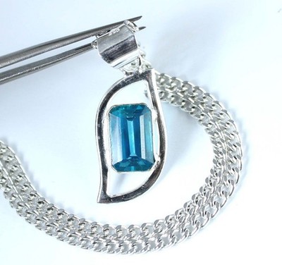 Natürlicher Grandidierit Bluish Green 12,39 Ct Smaragdschliff Anhänger AGI