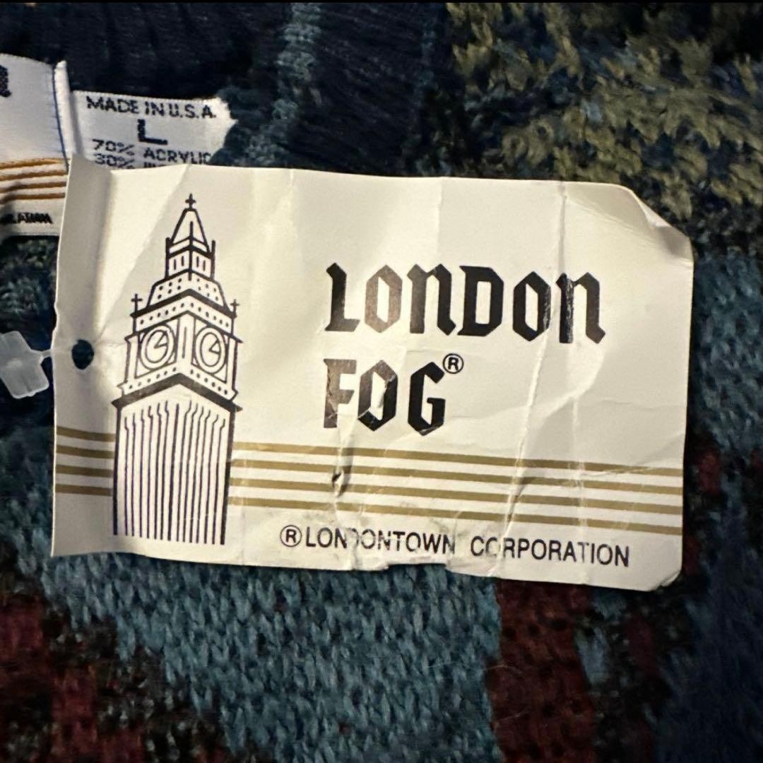 London Fog 90s All-Over Pattern Knit Sweater USA Made Size L image 3