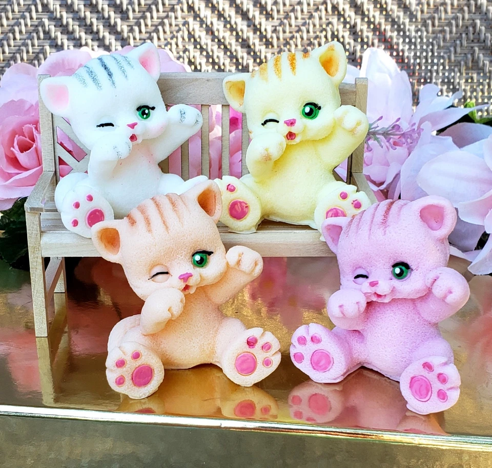 Jabón hecho a mano para gatito gato para niños regalo de cumpleaños fiesta favor para niños aroma a fruta Foto 2 de 3