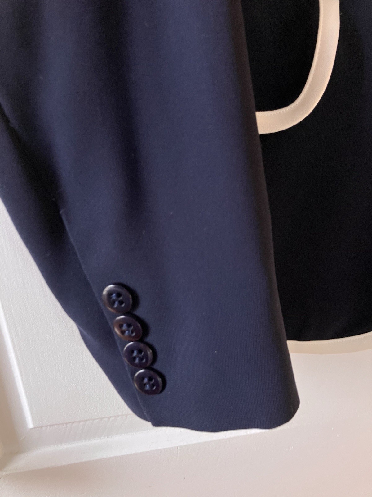 Pendleton Petite Navy 2 Button Blazer With White … - image 3