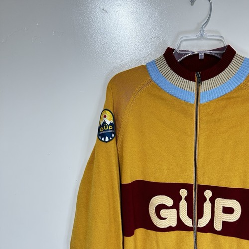 GUP Merino Wool Zip Up Sweater, Vintage Mustard, Cycle Design, Sz Large - Picture 5 of 12