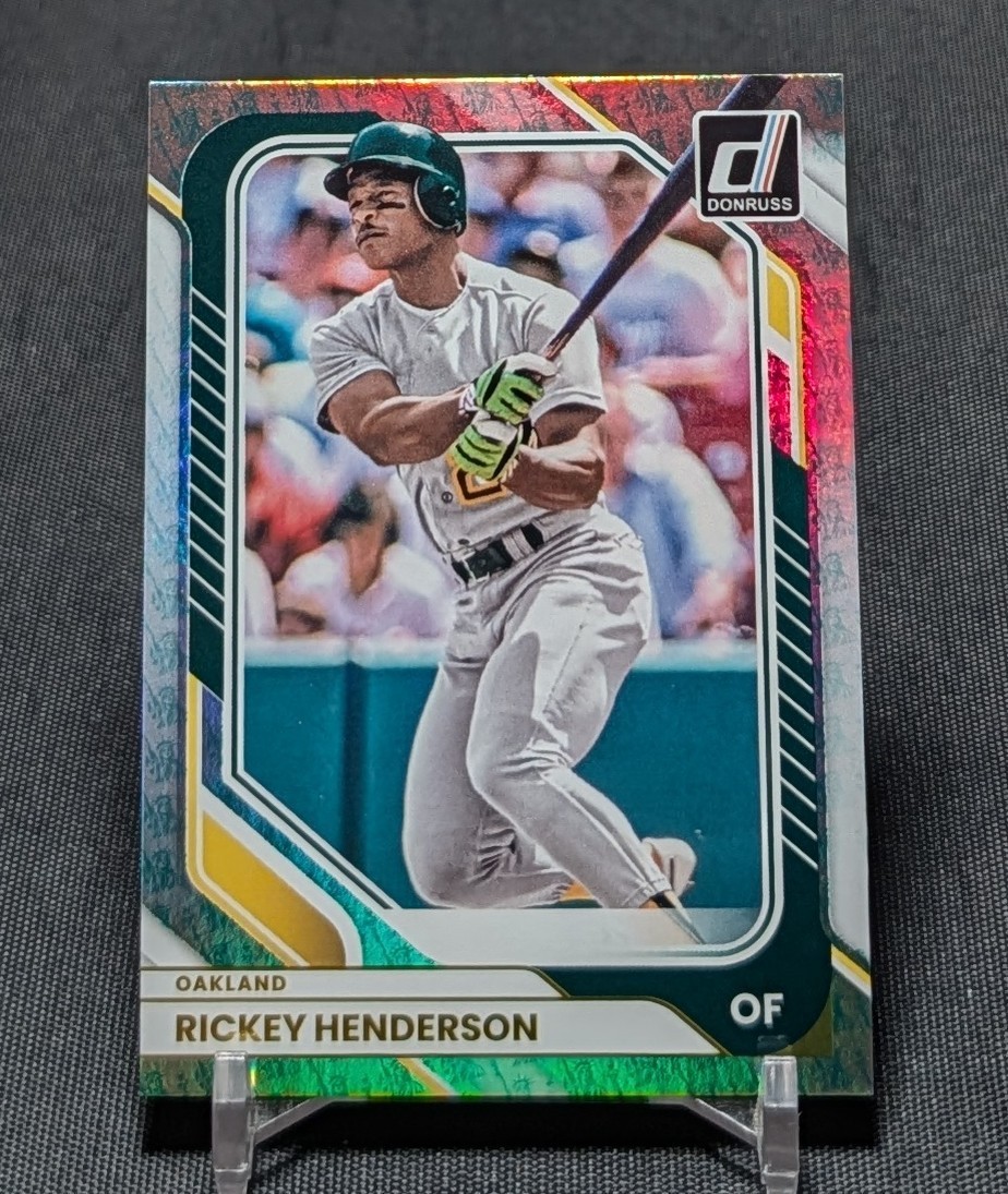 Rickey Henderson Liberty Foil 2026 Donruss Baseball Card #50 Oakland Athletics
