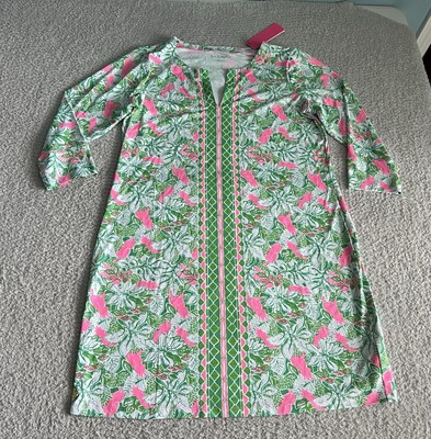 Lilly Pulitzer Dress Women's Sz XL Green Nadine Hawaiian UPF