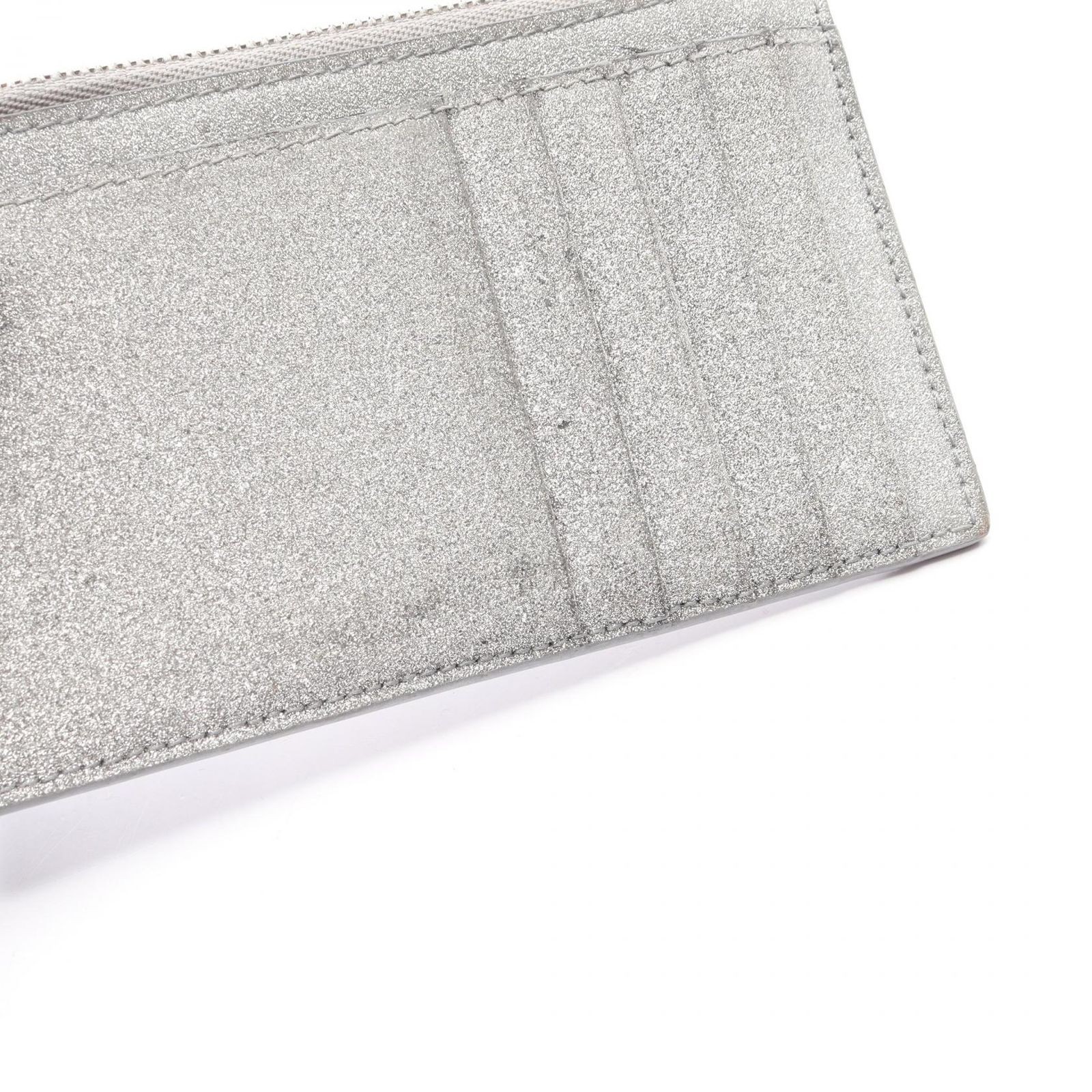 Balenciaga Everyday Silver Glitter Leather Card Case Unisex thumbnail 13