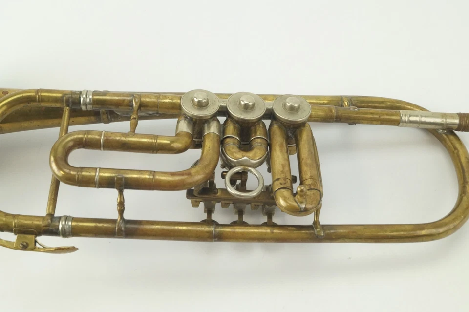 Vintage-Drehventil-Trompete von Jul. Rudolph, Gotha inklusive Mundstück - Bild 3 von 4