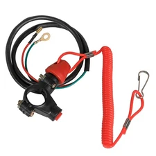 Motorcycle ATV Engine Stop Kill Switch Safety Tether Lanyard Pit Dirt Quad Bike