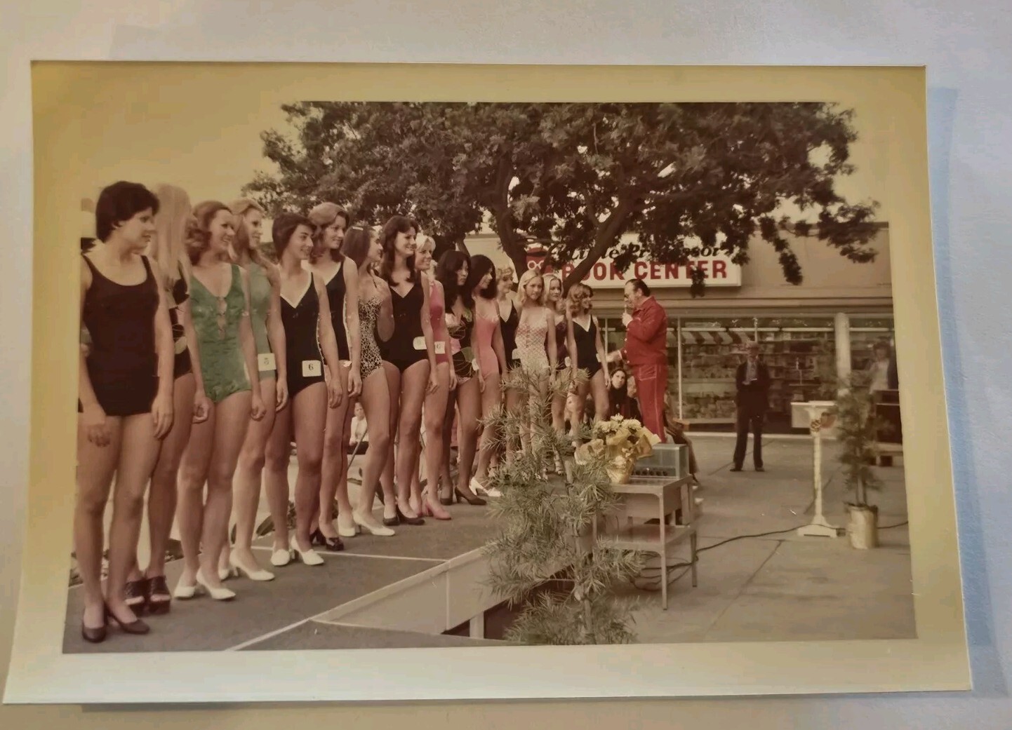 Swimsuit Pageant Photo Riverside California Vintage 3.5x5 1974 Contestants Judge-image