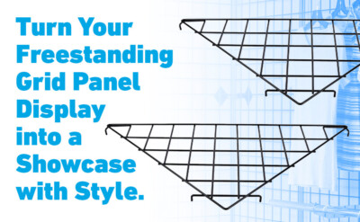 Wire Grid Set of 2 Corner Shelf Triangle Black Slat Grid Metal 24'' x 24 x 32''