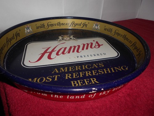 BANDEJA DE METAL PESADO CARTEL PUBLICITARIO CERVEZA PREFERIDO HAMM`S VINTAGE 13 pulgadas -L 392 - Imagen 8 de 10