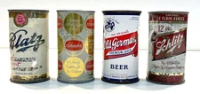 lot of 4 old  beer cans flat top schlitz BLATZ schaefer OLD GERMAN