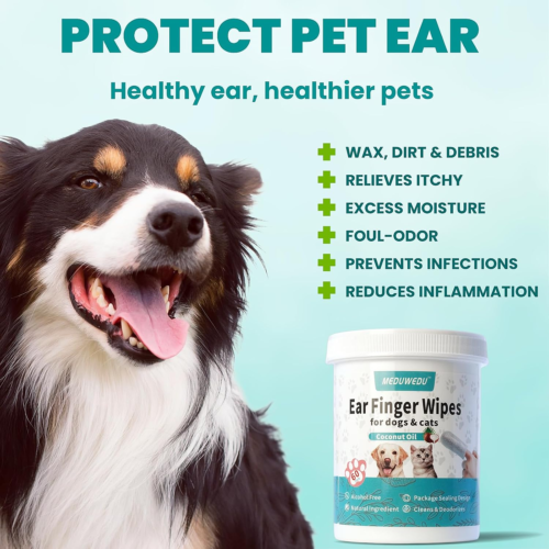 Ear Cleaner Finger Wipes 60 Counts, Dog Ear Cleaner, Grooming Kit Care for Dogs - Picture 2 of 12