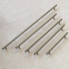 Nickel Kitchen Cupboard Handles Long Brushed 277mm to 1077mm Door Wardrobe T Bar