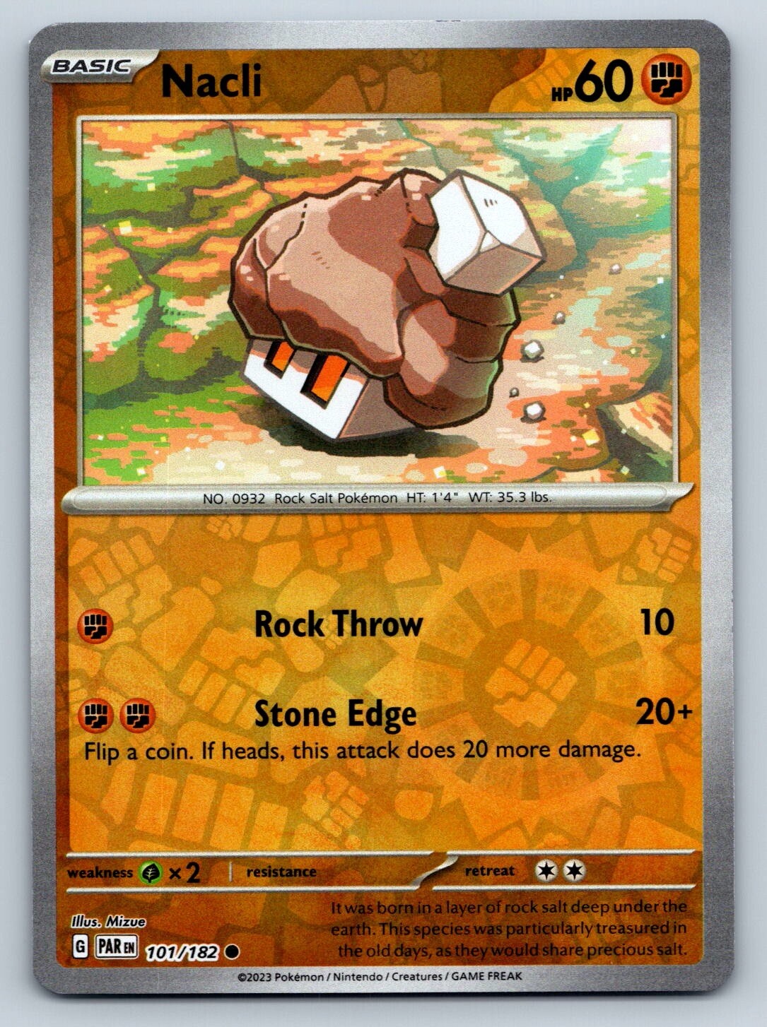 Nacli - Reverse Holo - Paradox Rift PAR 101/182 Pokemon TCG Card