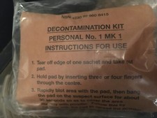 DKP No1 Mk1 NBC CBRN HAZMAT Fullers Earth BLOT BANG RUB Decontamination prepping