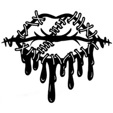 My Lips Are Sealed VINYL DECAL Gossip Story Big Mouth Sew Thread Karen